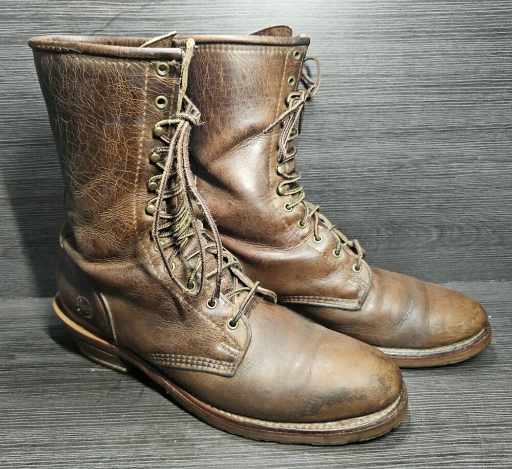 Double-H Packer Brown Leather Lace Up Boots DH9635 Men's 12 B Narrow Made In USA